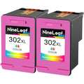 NineLeaf 302XL Remanufactured Ink Cartridges for HP Envy & Deskjet - 2 Pack