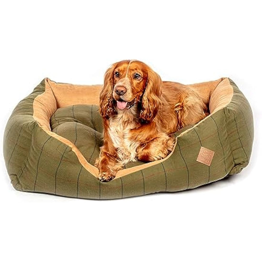 Danish Design Hunter Tweed Dog Snuggle Bed | Washable Faux Suede - 34"