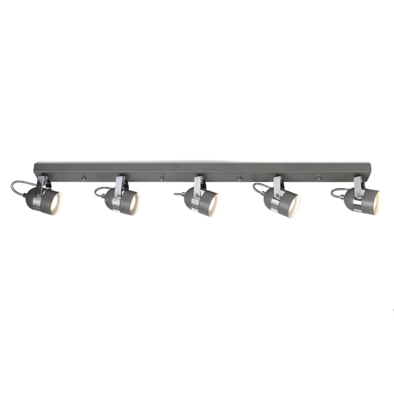 UKEW 5 Way Modern Ceiling Spotlight Bar | 90cm Adjustable GU10 - Grey