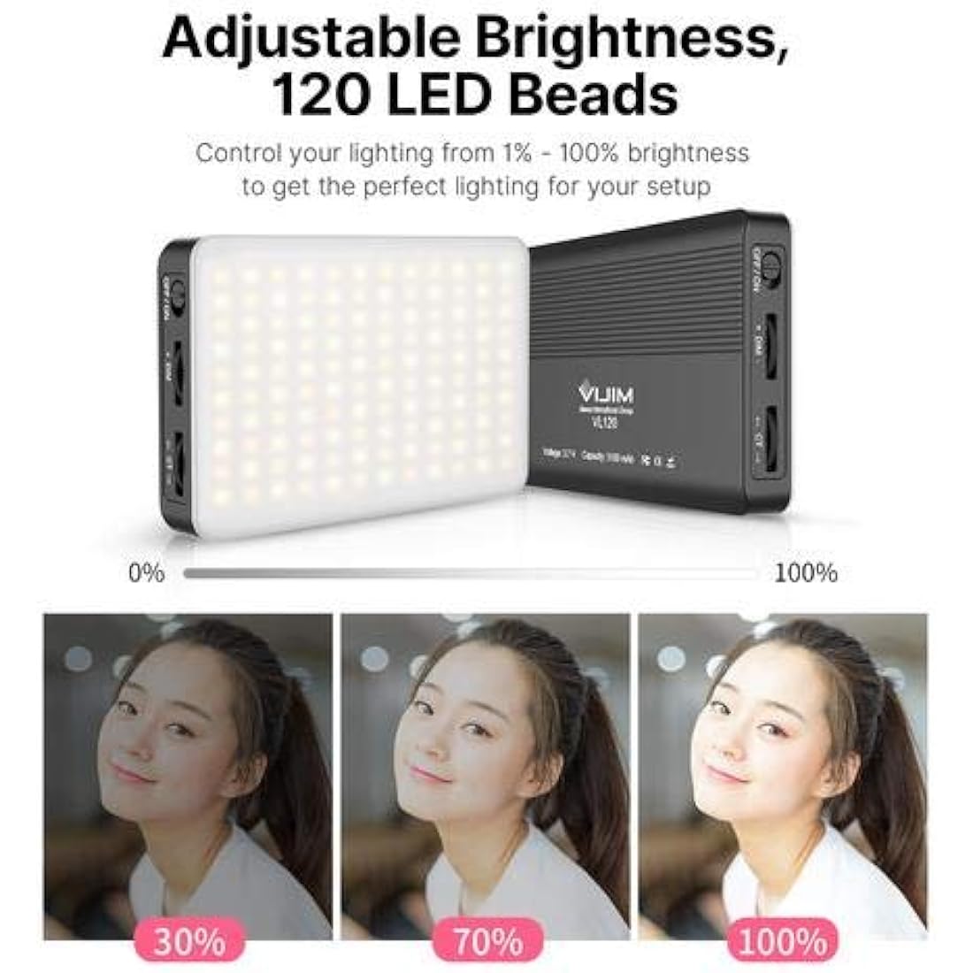 VIJIM VL120 Portable LED Video Light with Suction Cup for Laptop