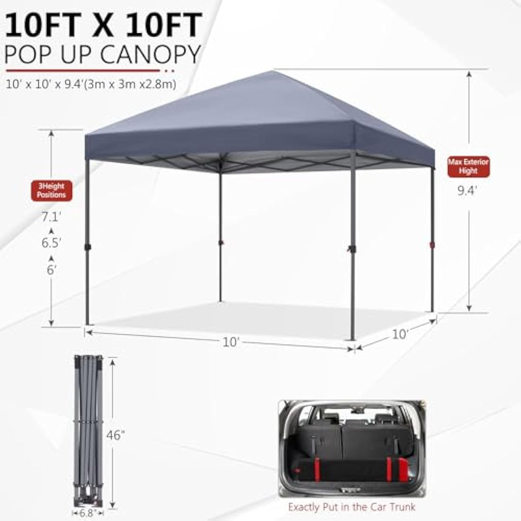 ABCCANOPY 3x3M Pop Up Gazebo - Commercial Waterproof Canopy Tent, Grey