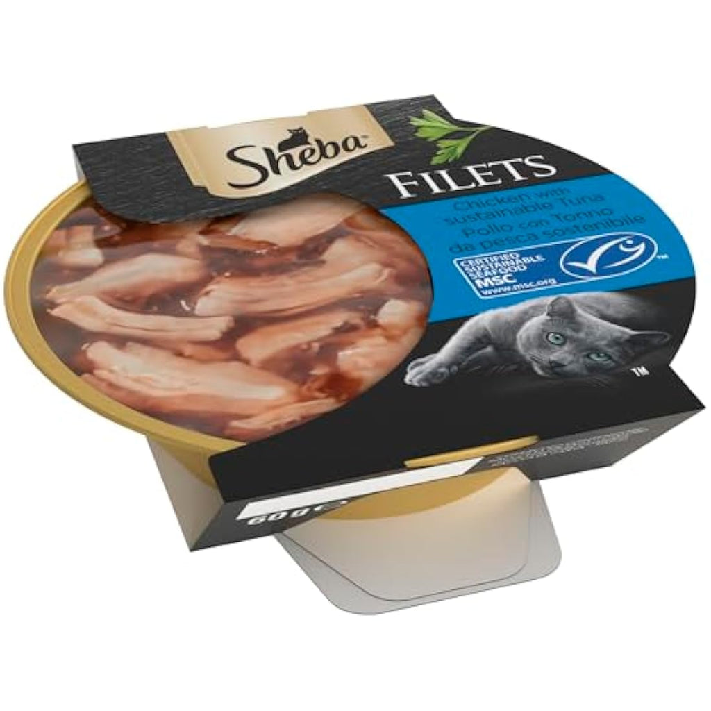 Sheba Wet Cat Food Trays - Chicken and Tuna in Gravy - 32 x 60g