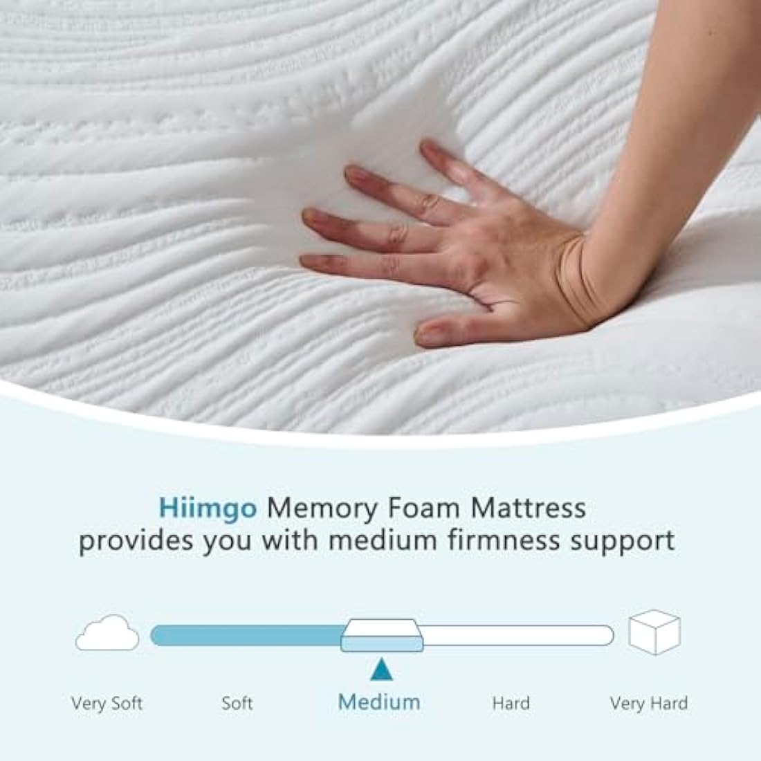 Hiimgo Single Memory Foam Mattress – Orthopaedic Support (90x190cm)