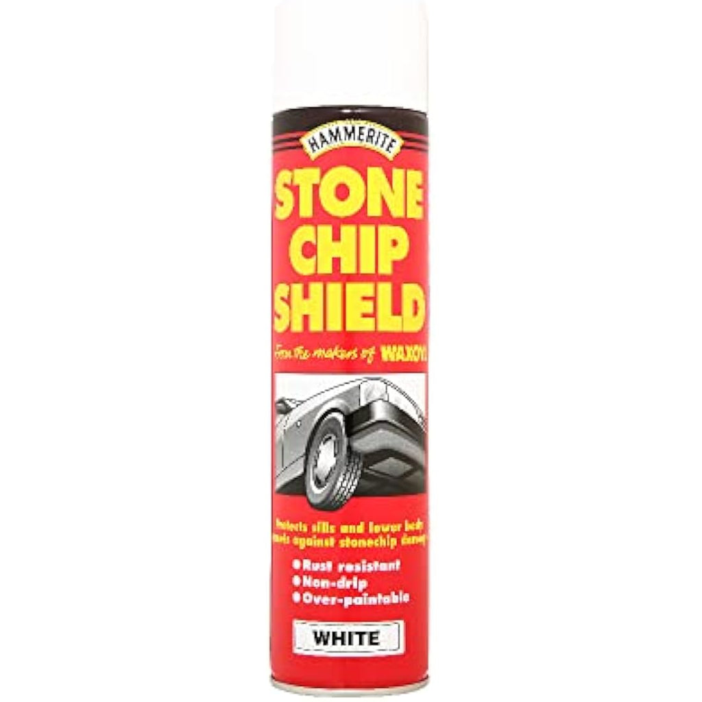 Hammerite Stone Chip Shield – White 600ml Aerosol Rust Resistant Paint