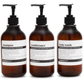 MaisoNovo Refillable Shampoo and Conditioner Bottles - 3 Pack Amber 500ml