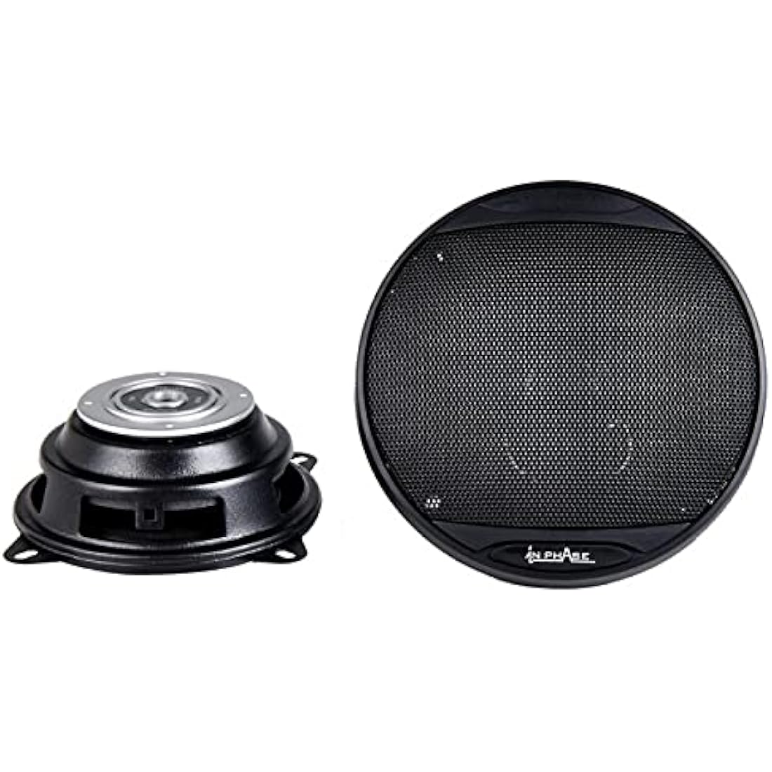 In Phase SXT1035 4 Inch 200W 2-Way Coaxial Shallow-Mount Car Speakers