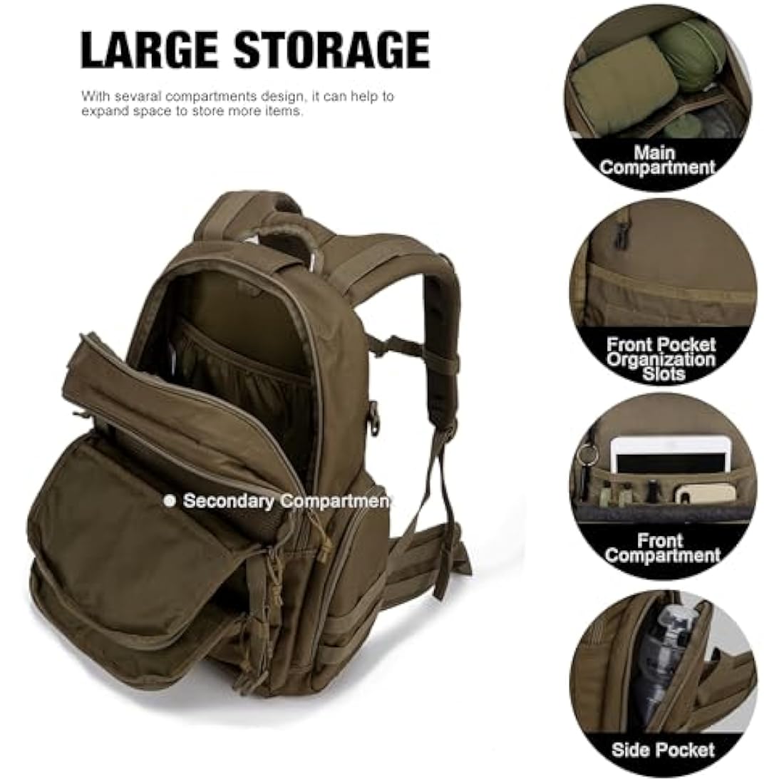 Mardingtop 40L Military Tactical Backpack | 600D Molle Hiking Rucksack