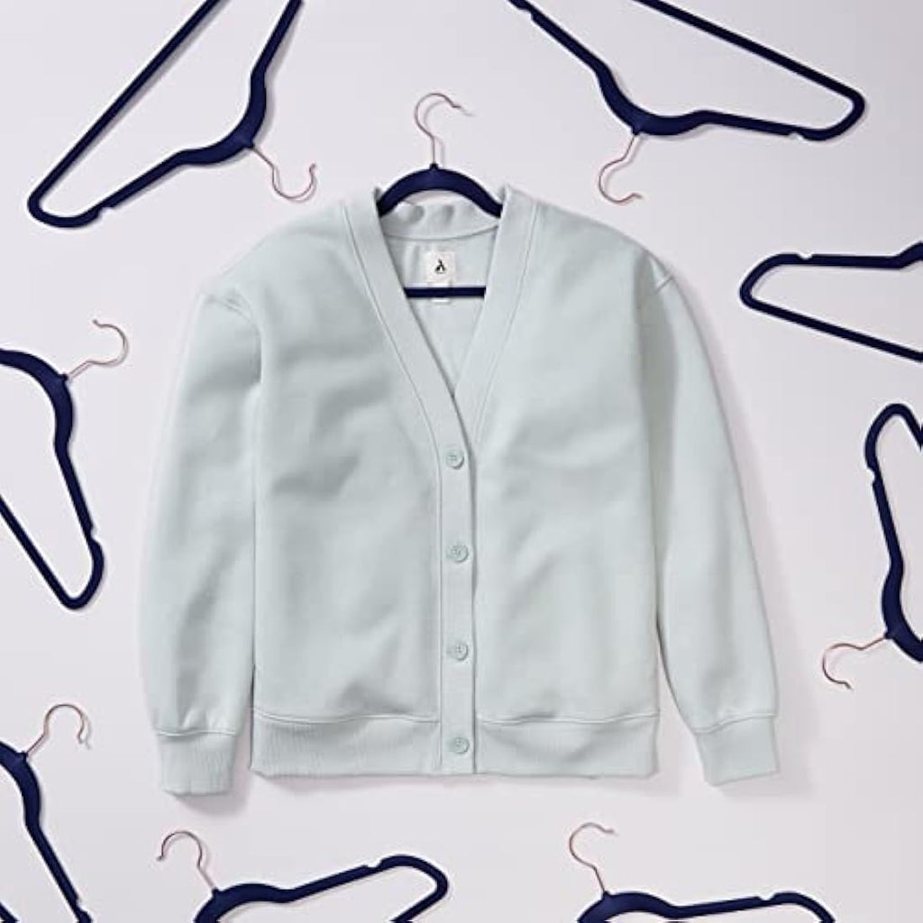 Jolof Store Slim Velvet Non-Slip Suit Hangers - Navy Blue - 50 Pack