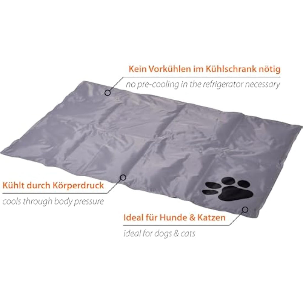 dobar Self-Cooling Dog Mat – Large Gel Cooling Blanket for Pets, Grey