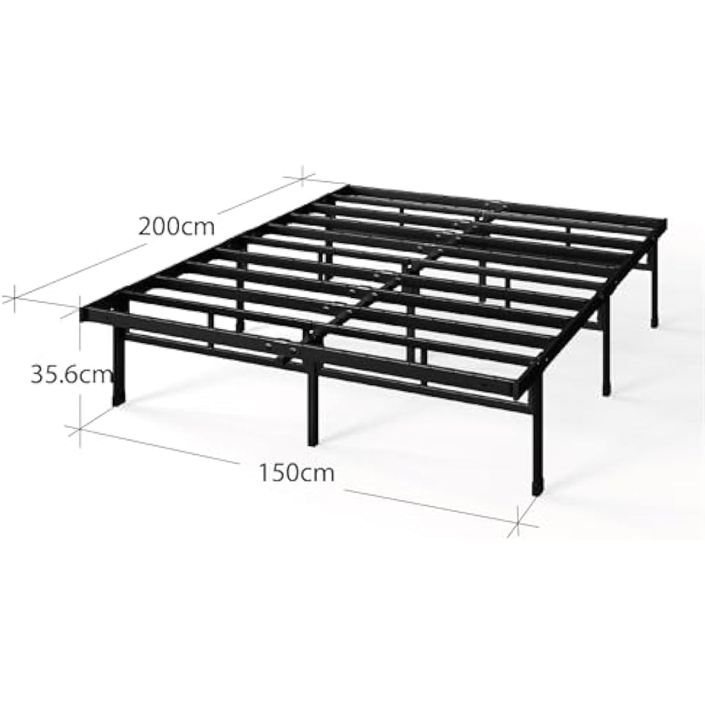 Zinus Justin King Metal Bed Frame – 36cm High Steel Slat Base, Black