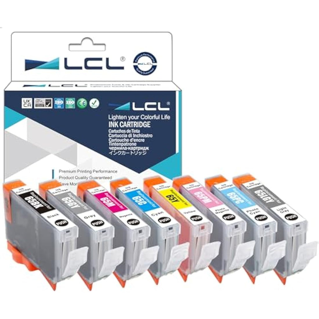 LCL CLI-65 Ink Cartridge 8-Pack for Canon PIXMA PRO-200 – High Fidelity