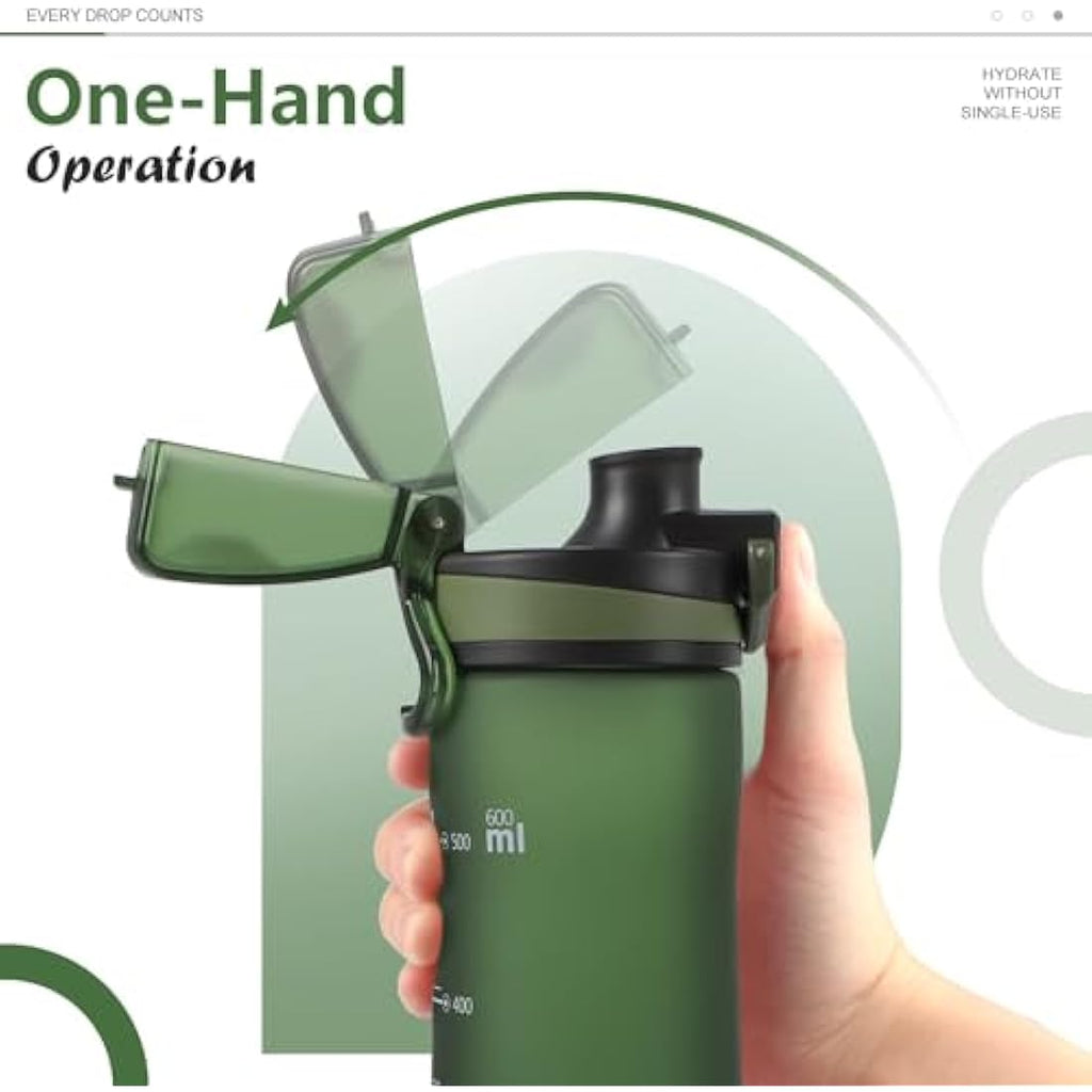 Opard Tritan Sports Water Bottle – 600ml BPA Free Leak Proof Gym Bottle