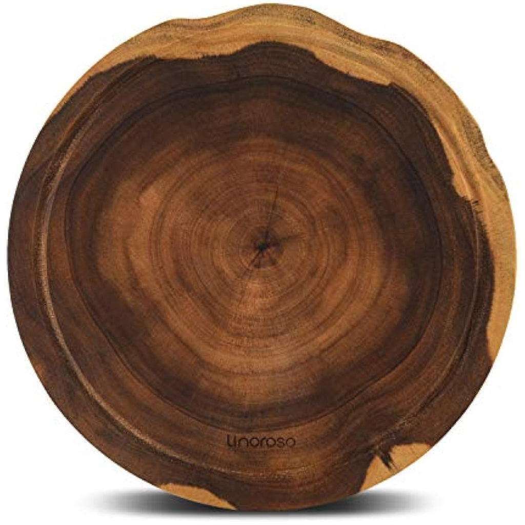 Linoroso Round Acacia Wood Cutting Board - 30cm Non-Spliced Chopping Board
