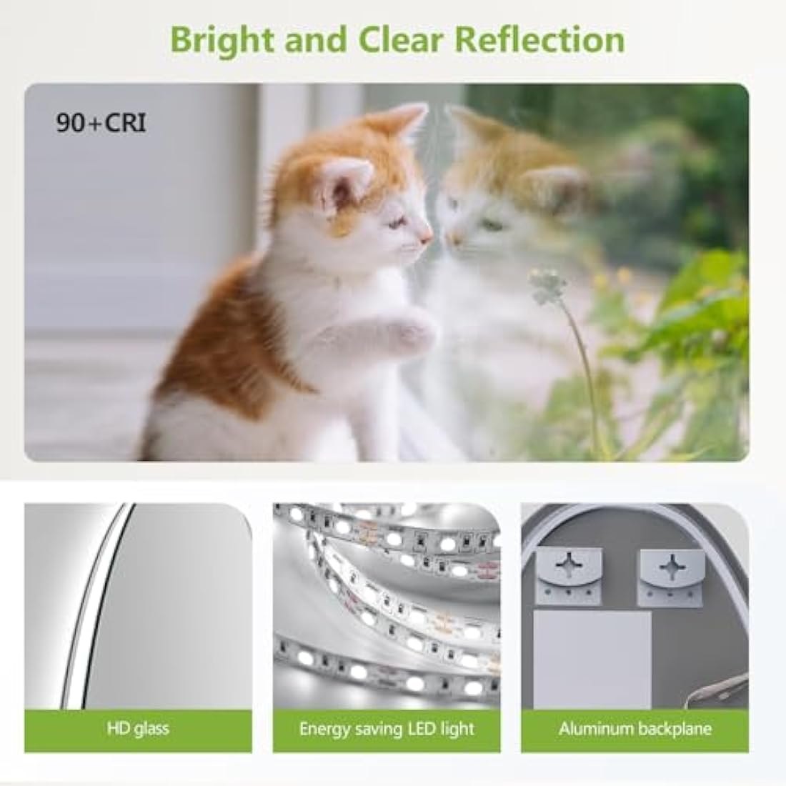 S'AFIELINA Asymmetrical LED Bathroom Mirror | 60x45cm Anti-Fog Dimmable