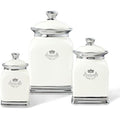 Fanquare 3-Piece Porcelain Kitchen Canister Set – Off White Ceramic Jars