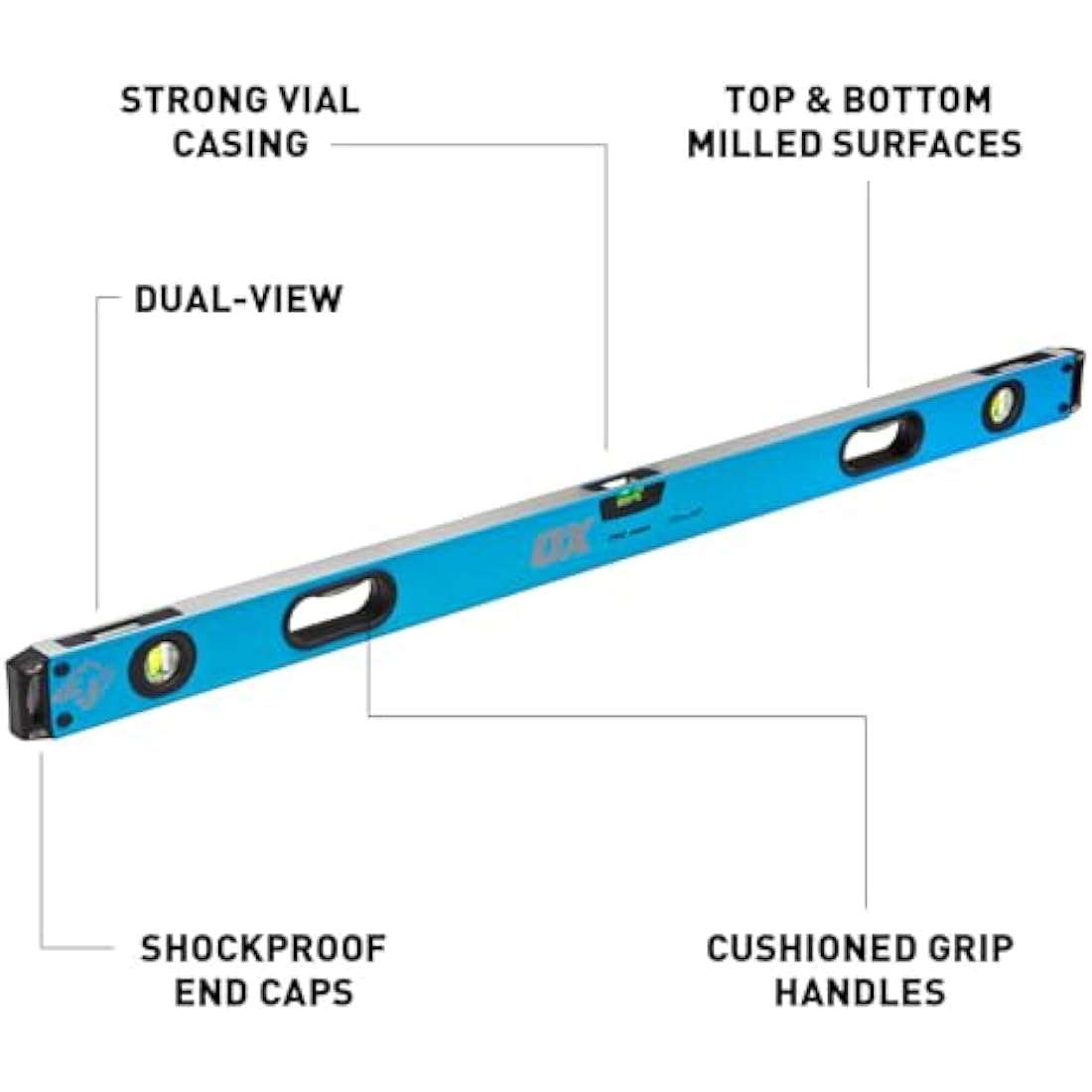 OX Tools Pro Spirit Level 1200mm | High Precision Construction Tool