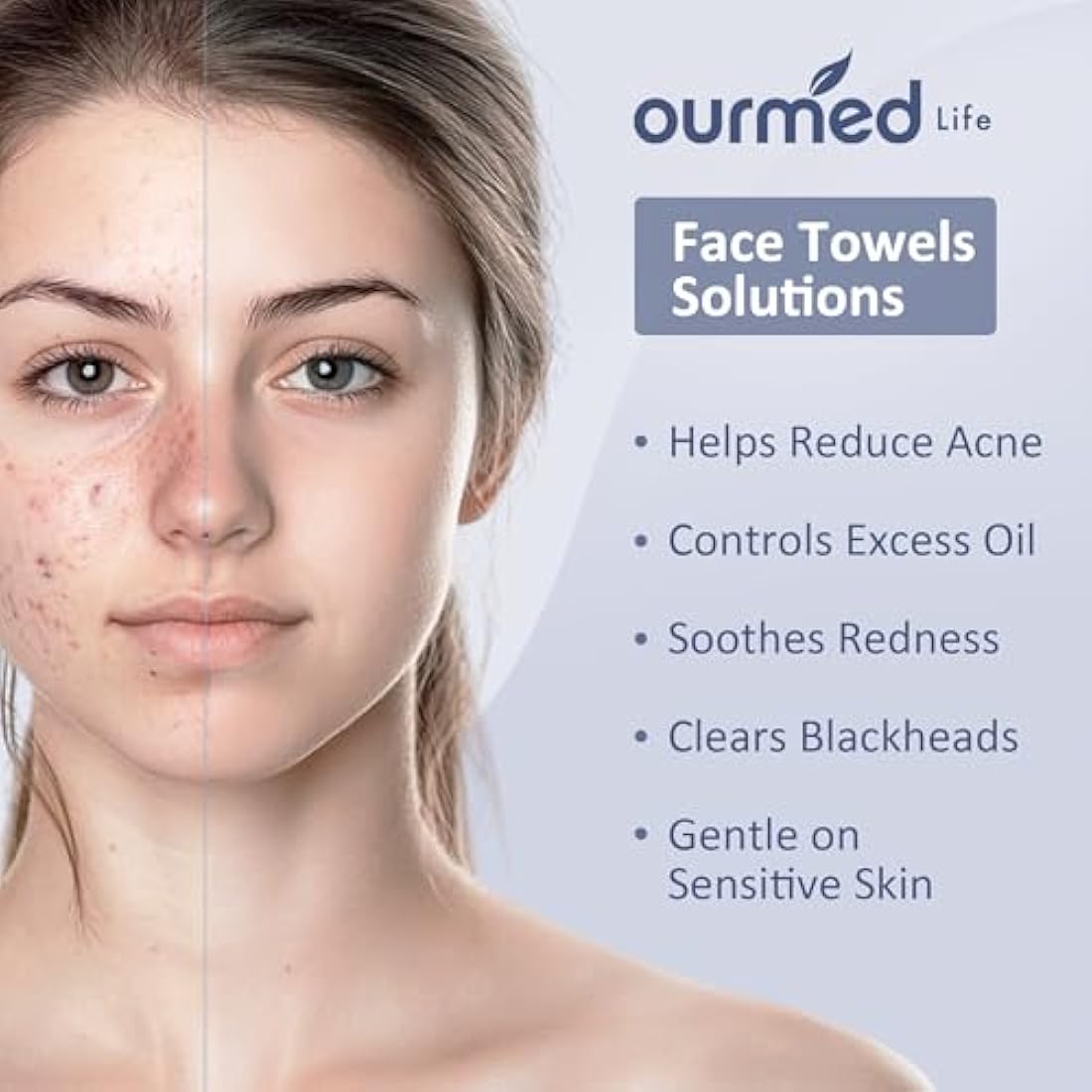 Ourmed Life Disposable Face Towels – Biodegradable Facial Wipes, 600 Count