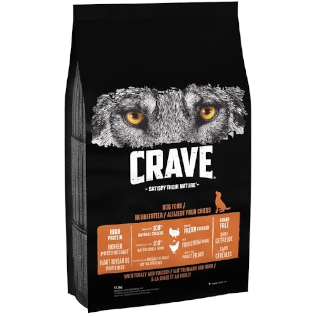 Crave Grain-Free Adult Dry Dog Food – High Protein Turkey & Chicken 11.5kg