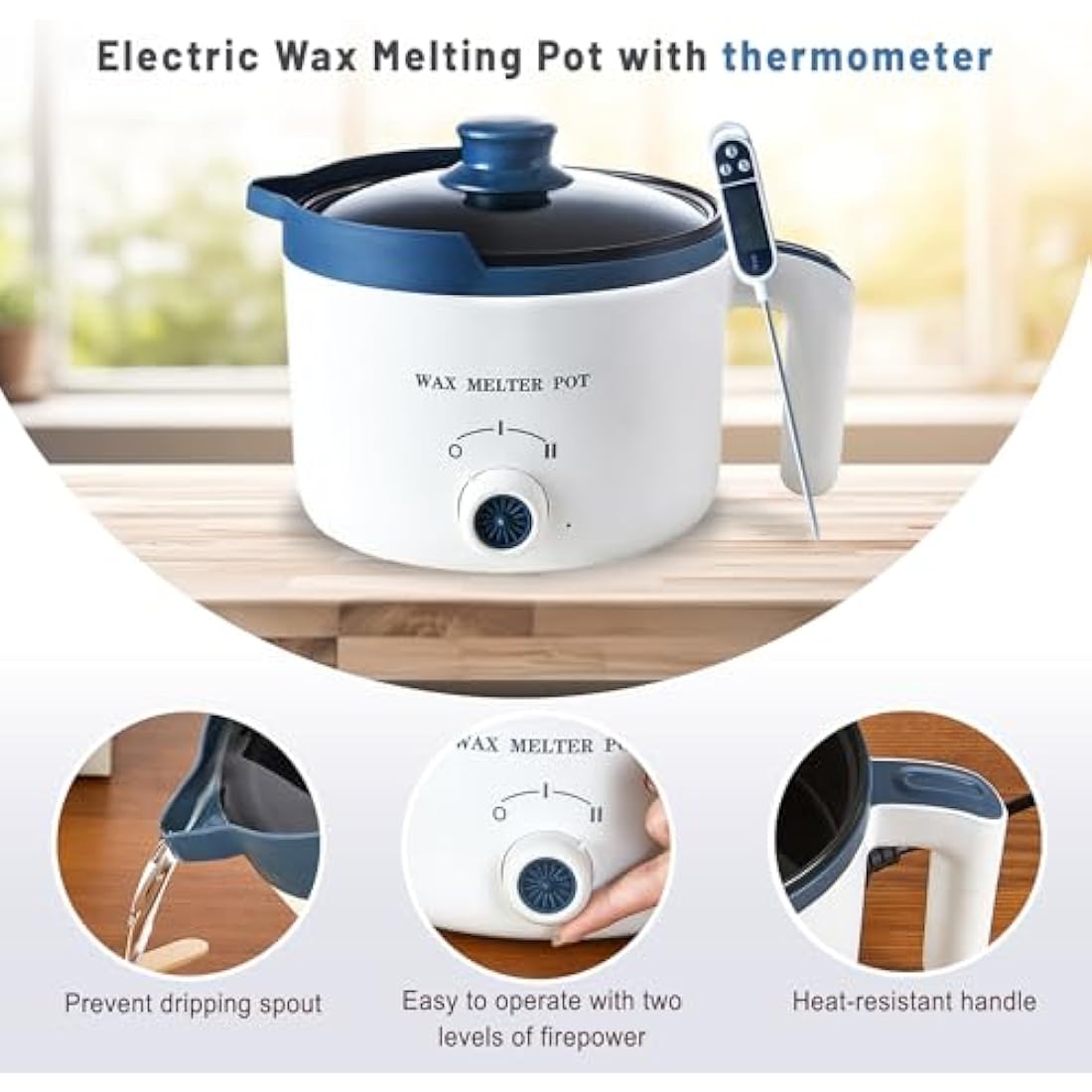 Ksedcon Electric Wax Melting Pot with Thermometer for Candle Making