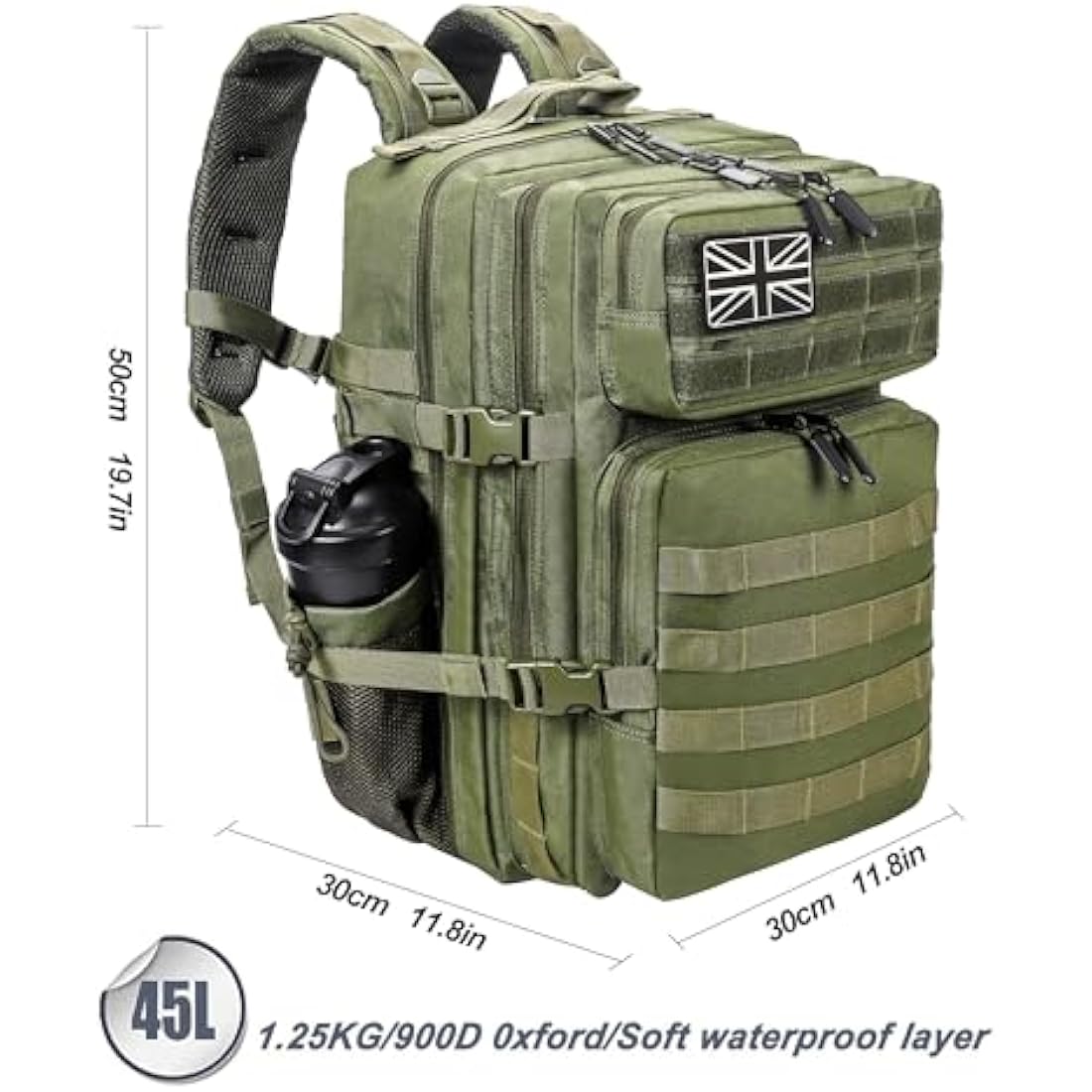 45L Military Tactical Backpack | Waterproof Molle Rucksack