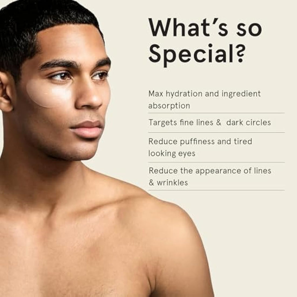 Jaxon Lane Bro Mask Under Eye Patches for Men - Cooling Hydrogel (6 Pairs)