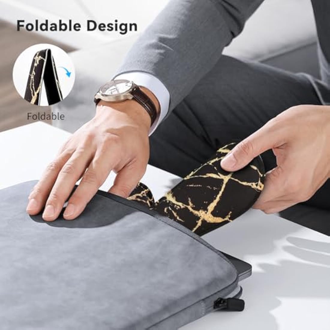 ZIBLY Ergonomic Keyboard and Mouse Wrist Rest Set – Memory Foam Support