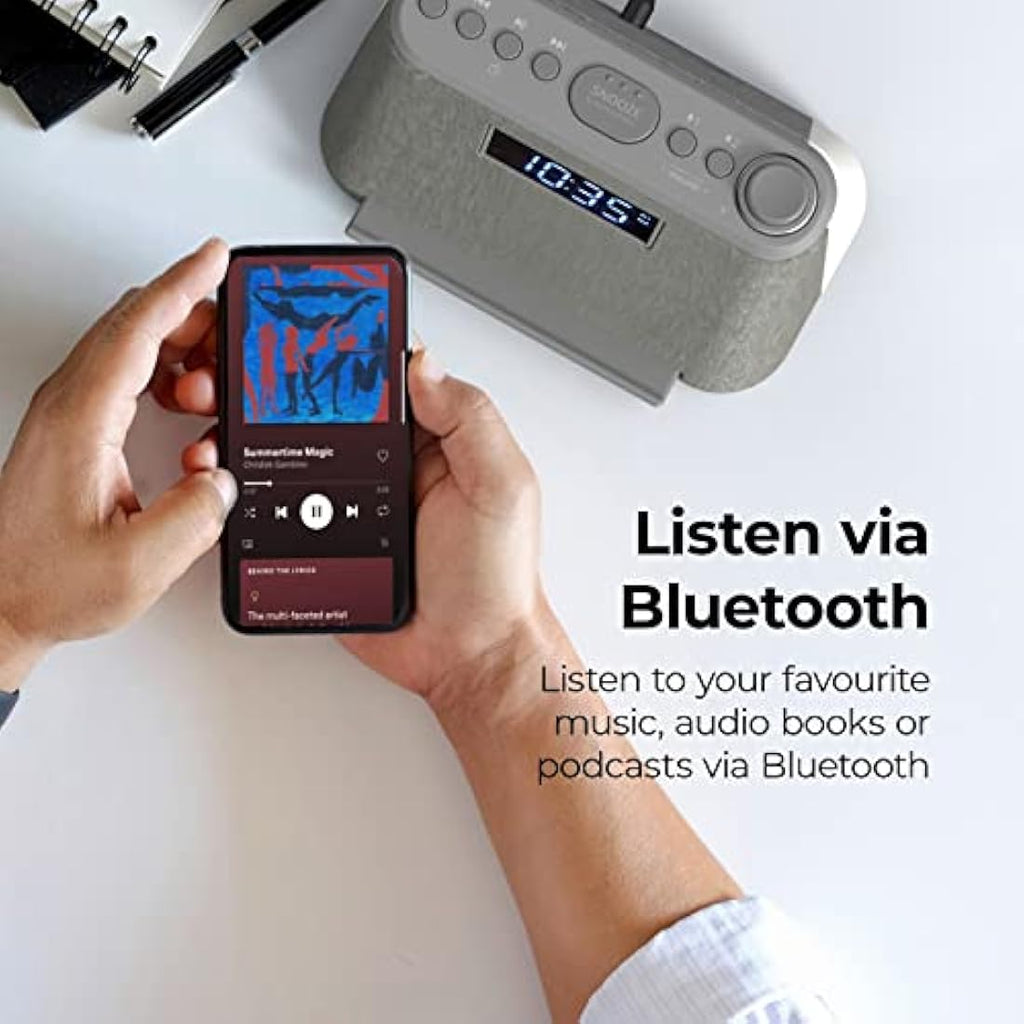 i-box Bedside Alarm Clock | Wireless Charger, Bluetooth Speaker & Night Light