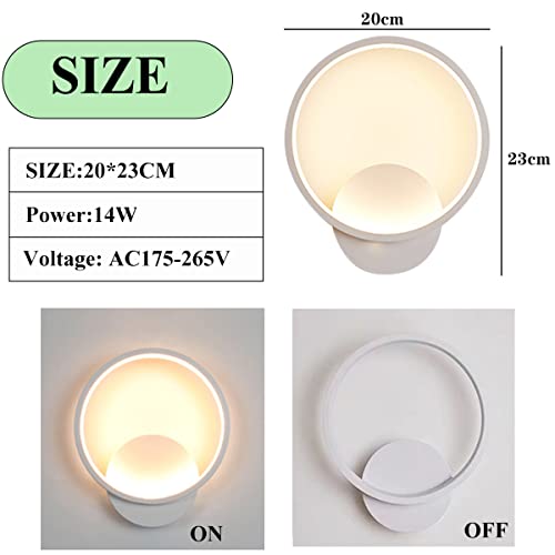 ZTWLEED LED Indoor Wall Lamp - 14W Modern Square Dimmable Sconce