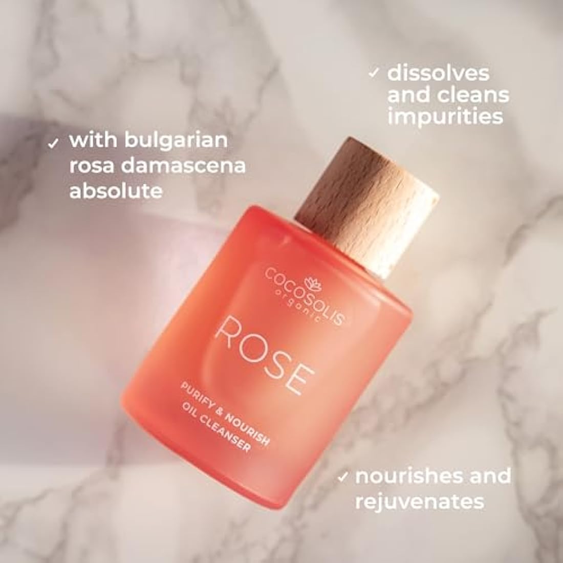 COCOSOLIS ROSE Purify & Nourish Oil Cleanser | Vegan Makeup Remover