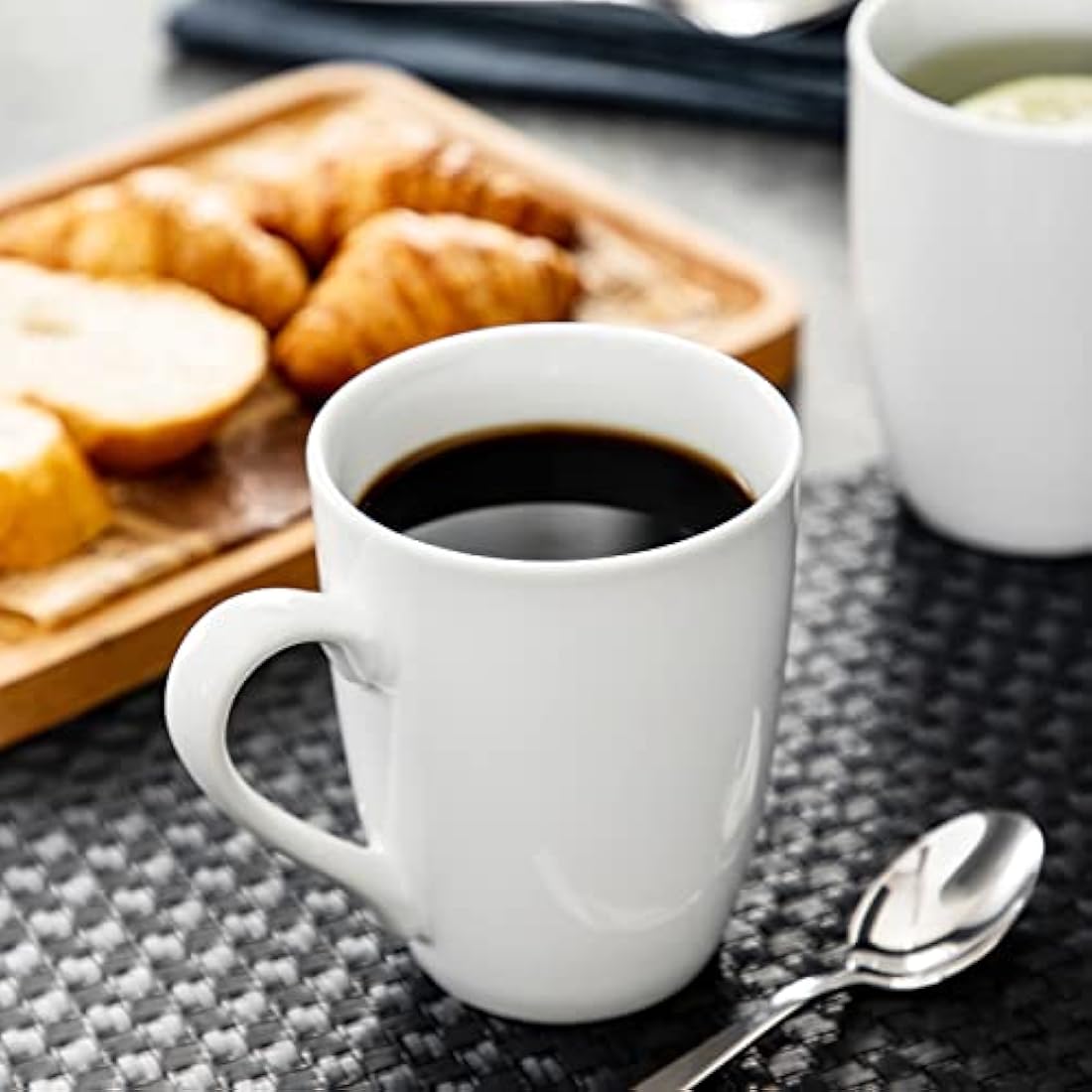 MALACASA Elisa 6-Piece Porcelain Coffee Mug Set | 340ML Ivory White