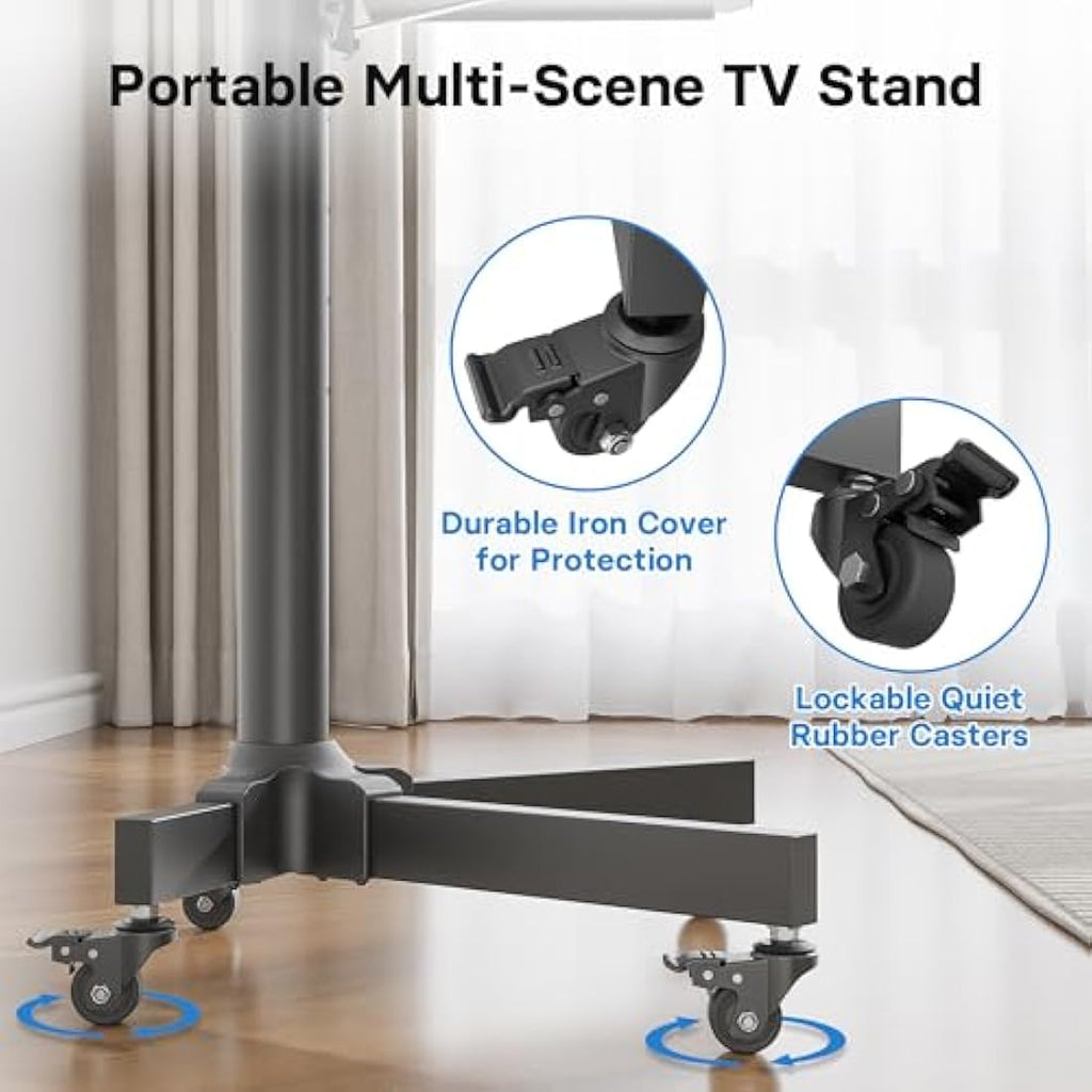 BONTEC Mobile TV Stand on Wheels for 23-60 inch LCD LED Screens