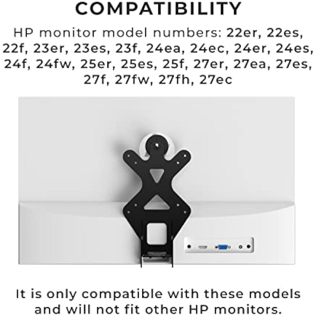 HumanCentric VESA Mount Adapter for HP 22er, 24f, 27er & 27fw Monitors