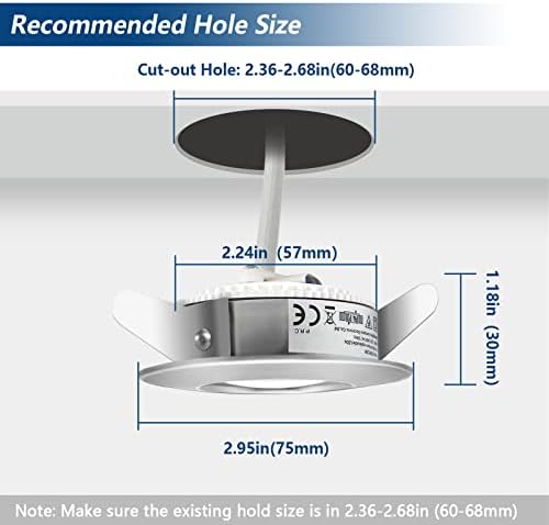 Allesgute 6-Pack IP44 Waterproof Slim LED Downlights | Brushed Chrome