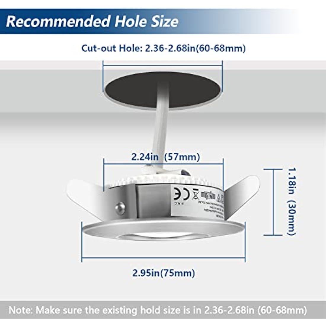 HiBay 6-Pack IP44 LED Bathroom Downlights | Brushed Chrome 6000K
