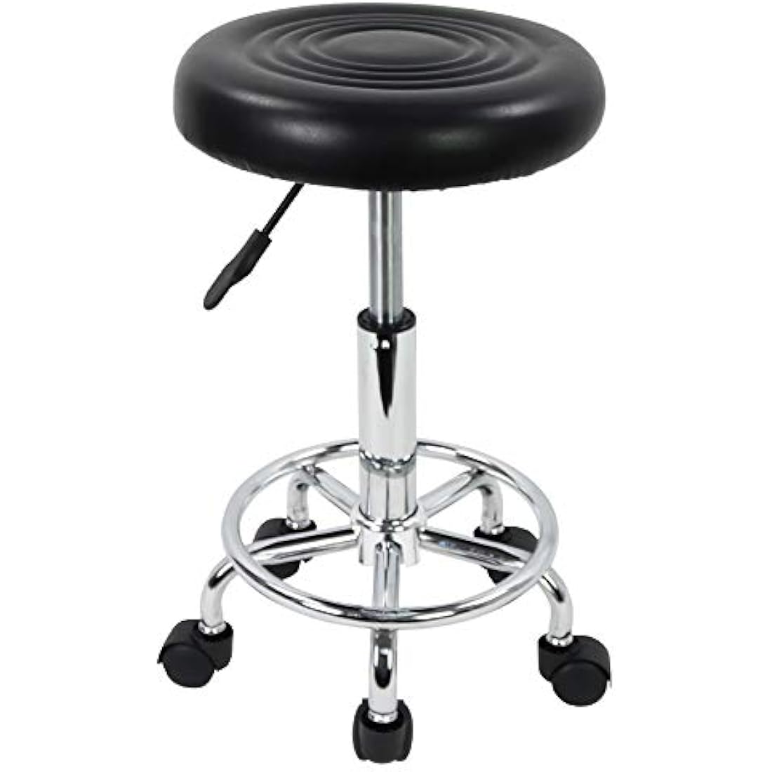 KKTONER PU Leather Rolling Stool - Adjustable Swivel Salon Task Chair