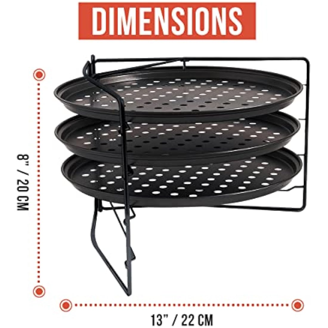 Chef Pomodoro 3-Tier Pizza Baking Set | Non-Stick Perforated 11-Inch Pans