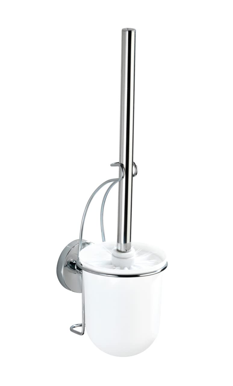 WENKO Milazzo Wall Toilet Brush Set – Chrome Steel Vacuum-Loc