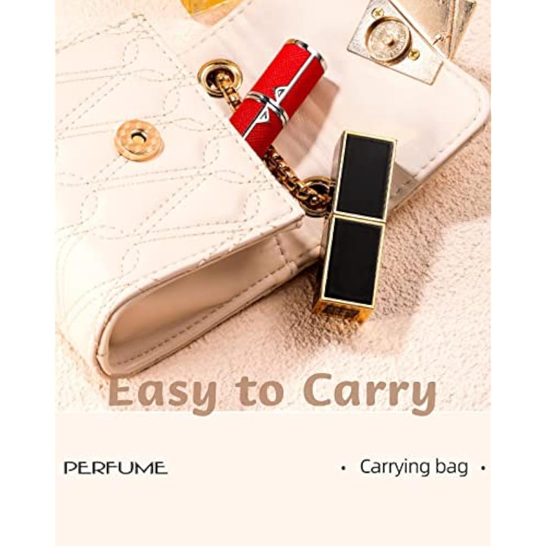 VVGAOGES Refillable Perfume Atomiser | 5ml Leather Travel Spray - White