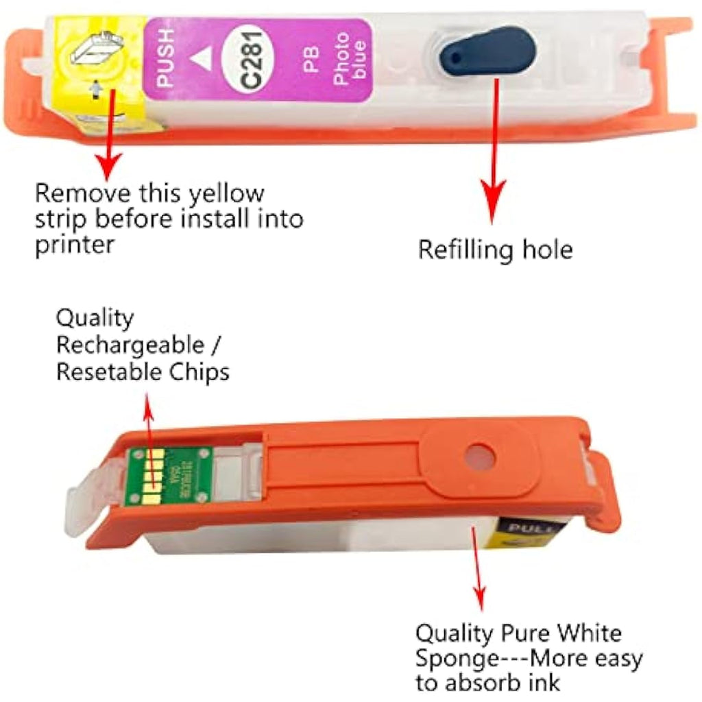 HEMAINK Refillable Ink Kit for Canon PGI-580 CLI-581 XXL Pixma Printers