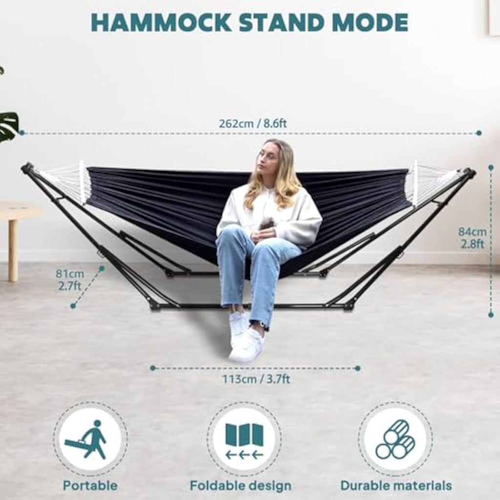 Anyoo Portable Hammock and Hanging Chair Set with Foldable Stand