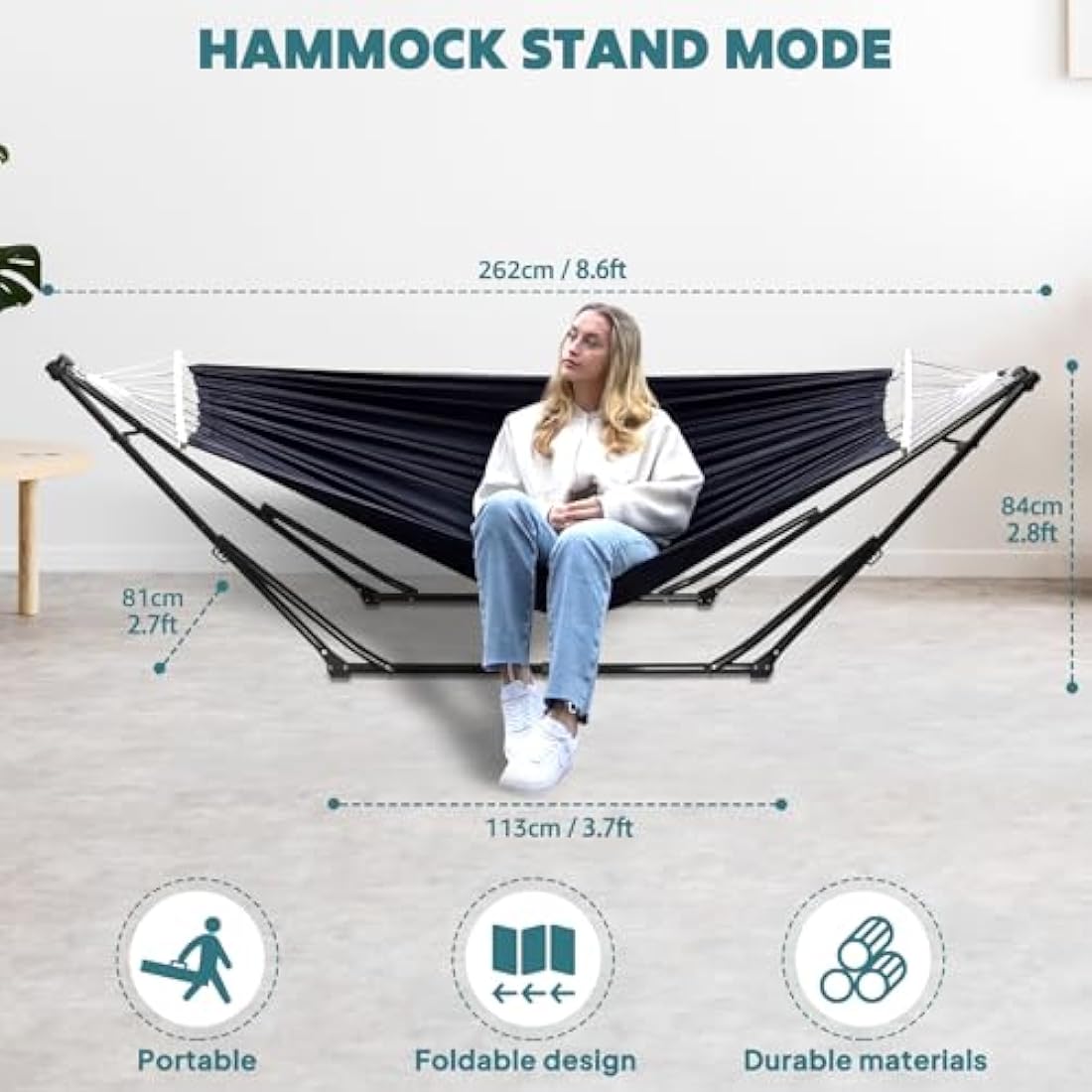 Anyoo Portable Hammock and Hanging Chair Set with Foldable Stand