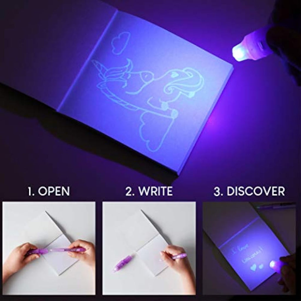 BONNYCO Invisible Ink Pen and Notebook Set - 32 Pack Unicorn Party Favors