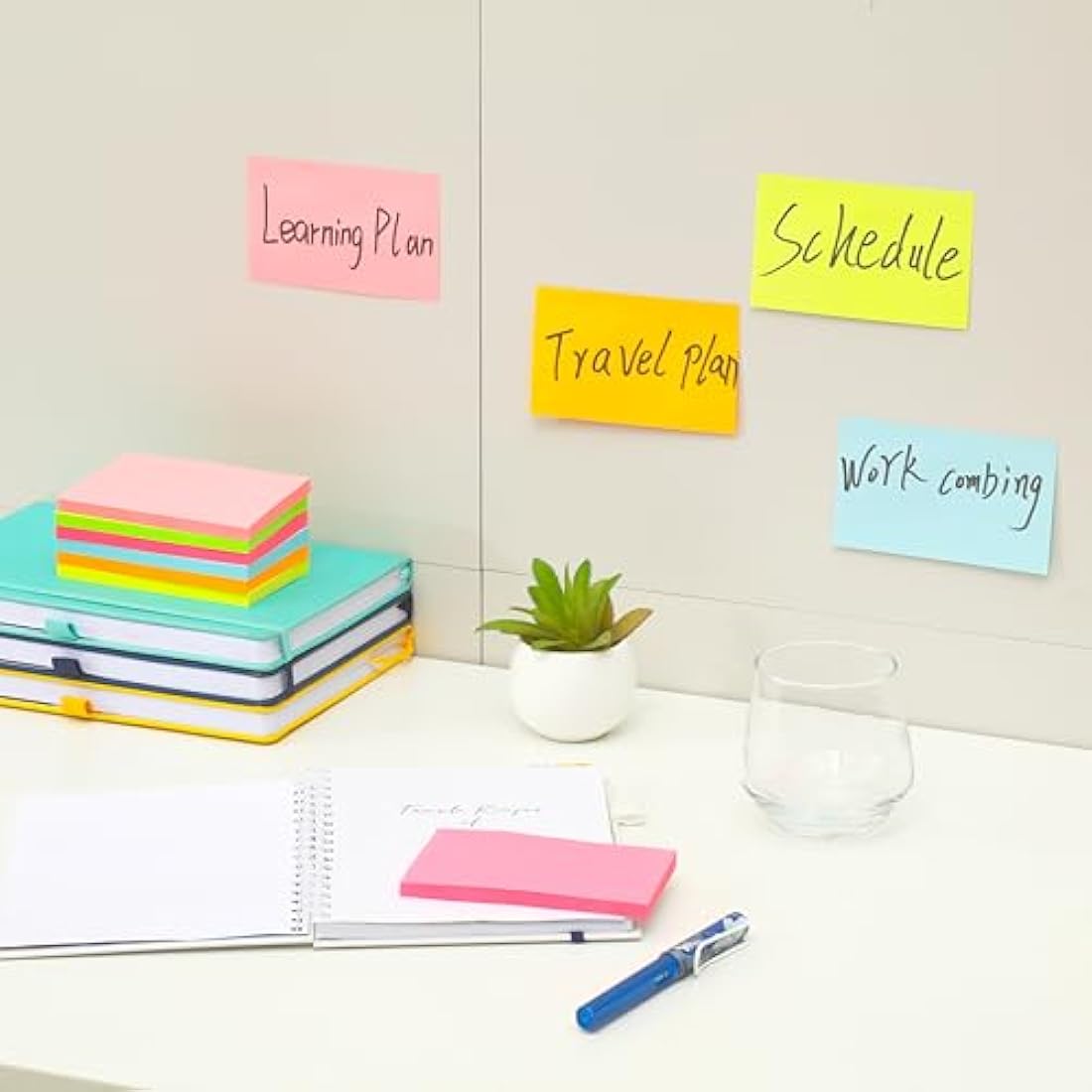 3x5 Large Sticky Notes | 24 Bulk Pads Neon Self-Stick Pads