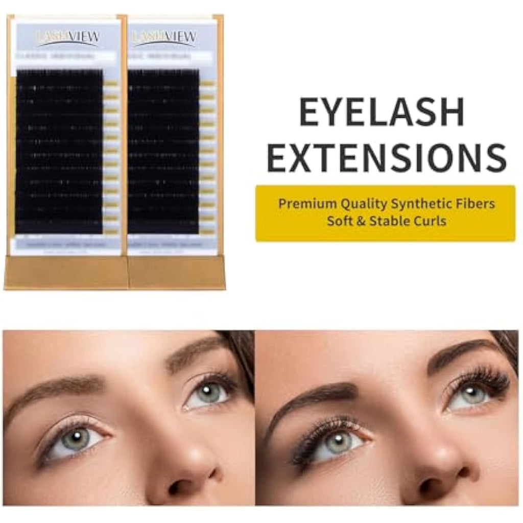 LASHVIEW Eyelash Extension Kit | Beginner Training Set with Mannequin Head