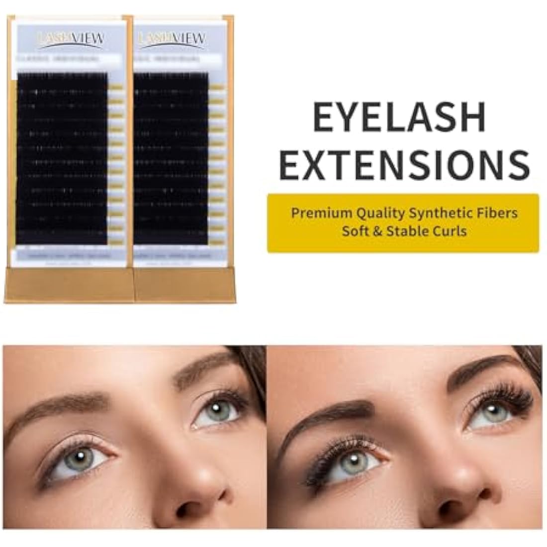 LASHVIEW Eyelash Extension Kit | Beginner Training Set with Mannequin Head