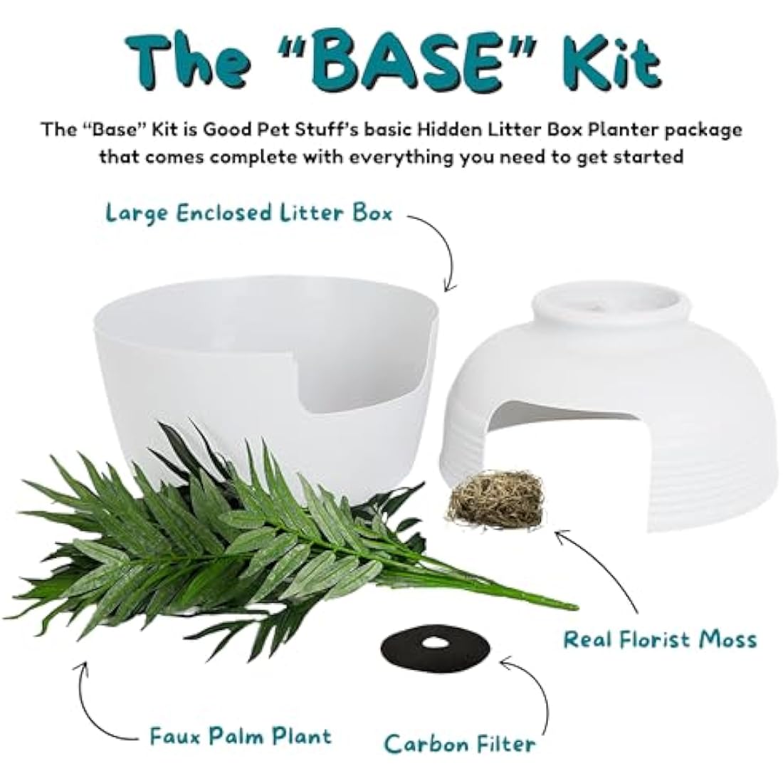 Good Pet Stuff Hidden Litter Box – Enclosed Planter with Odor Filter