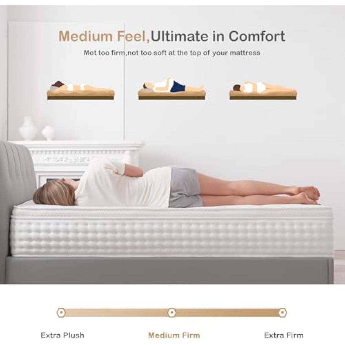 Hiepunos 4FT6 Double Hybrid Mattress | Memory Foam & Pocket Springs