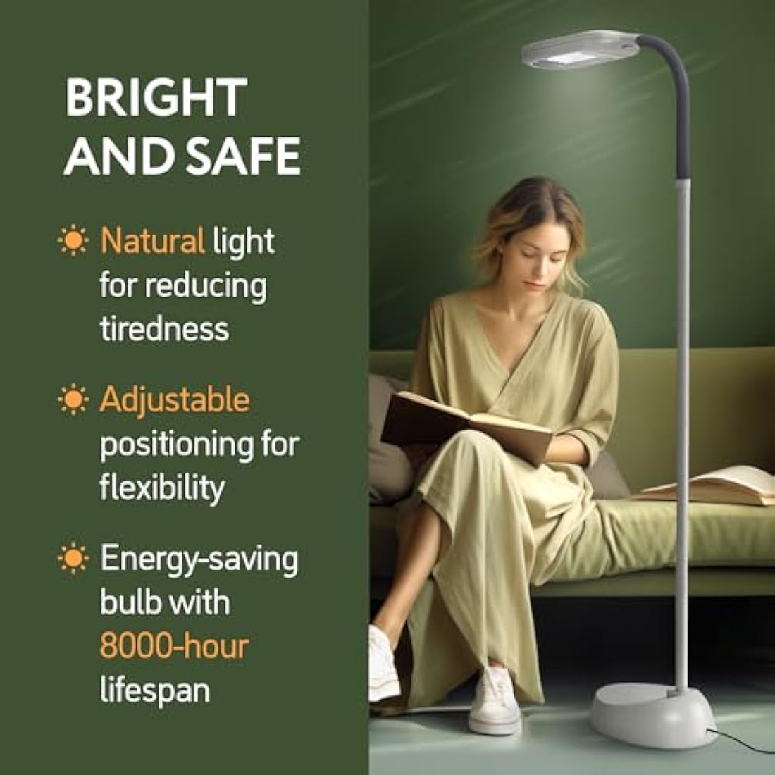 Kenley Daylight Floor Lamp – 6400K Natural Reading Light for Crafts