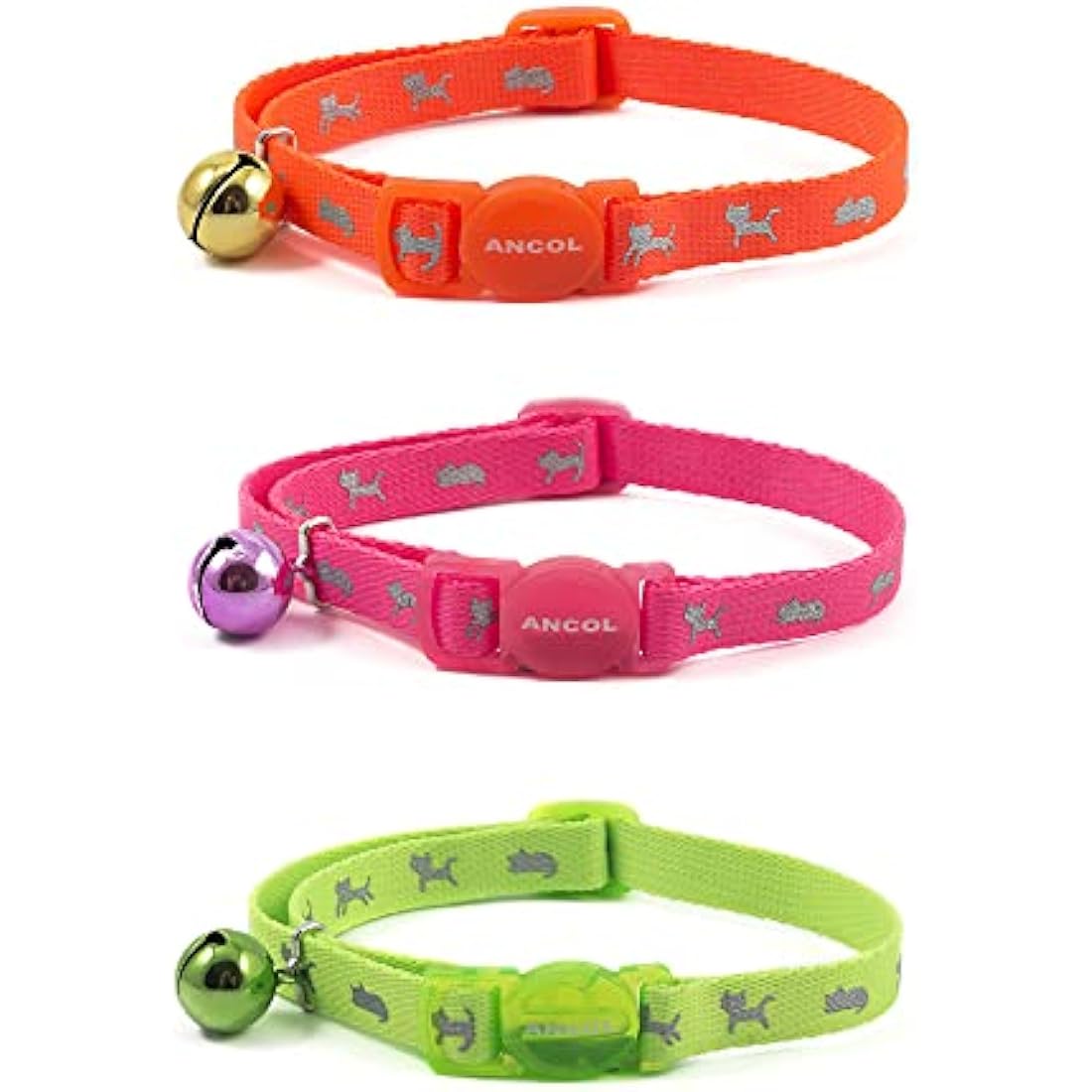 Hi-Vis Reflective Kitten Collar – Neon Pink Breakaway Buckle