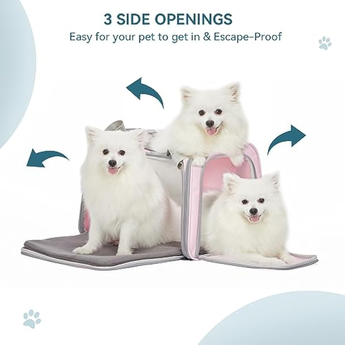 Petsfit Expandable Cat Carrier | Large Pet Travel Bag for Dogs - Pink